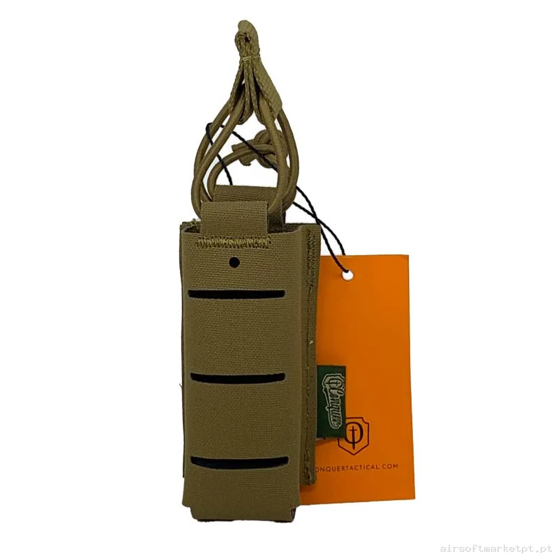 Pouch Magazine Pouch Pistola Conquer Lp Láser Cut coyote Brown — Carregadores / Magazines — Airsoft Market PT