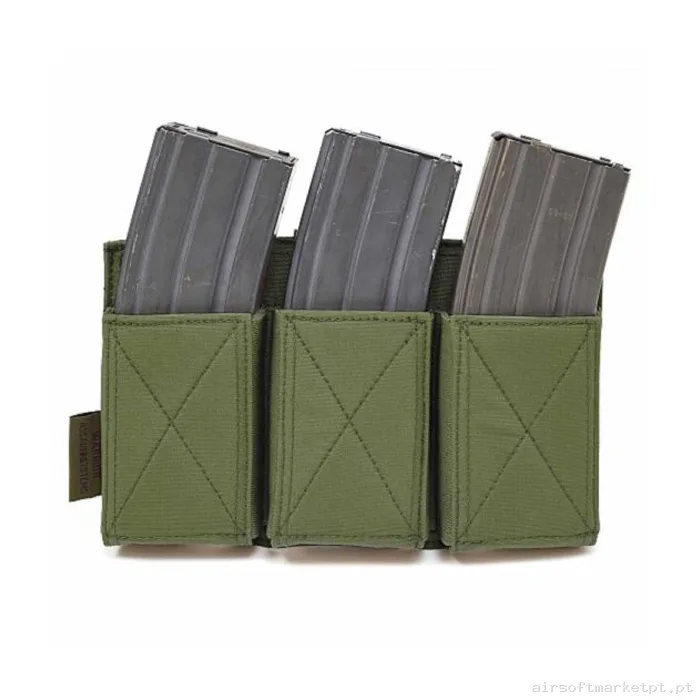 Pouch Magazine Pouch Triplo M4/Ak Warrior Assault Elástico verde od — Coletes & Rigs — Airsoft Market PT