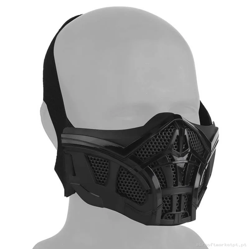 Máscara de Proteção Wosport Scorpion Half Mask preta — Proteção Ocular & Facial — Airsoft Market PT