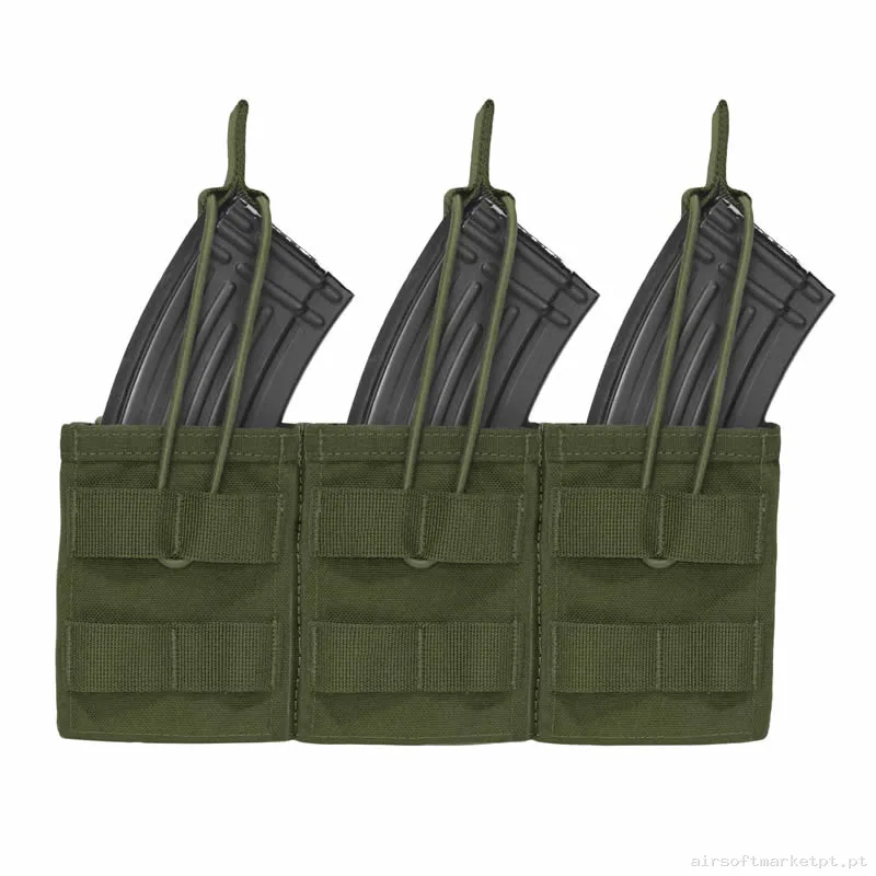 Pouch Magazine Pouch Triplo Ak Warrior Assault Open Top verde od — Coletes & Rigs — Airsoft Market PT