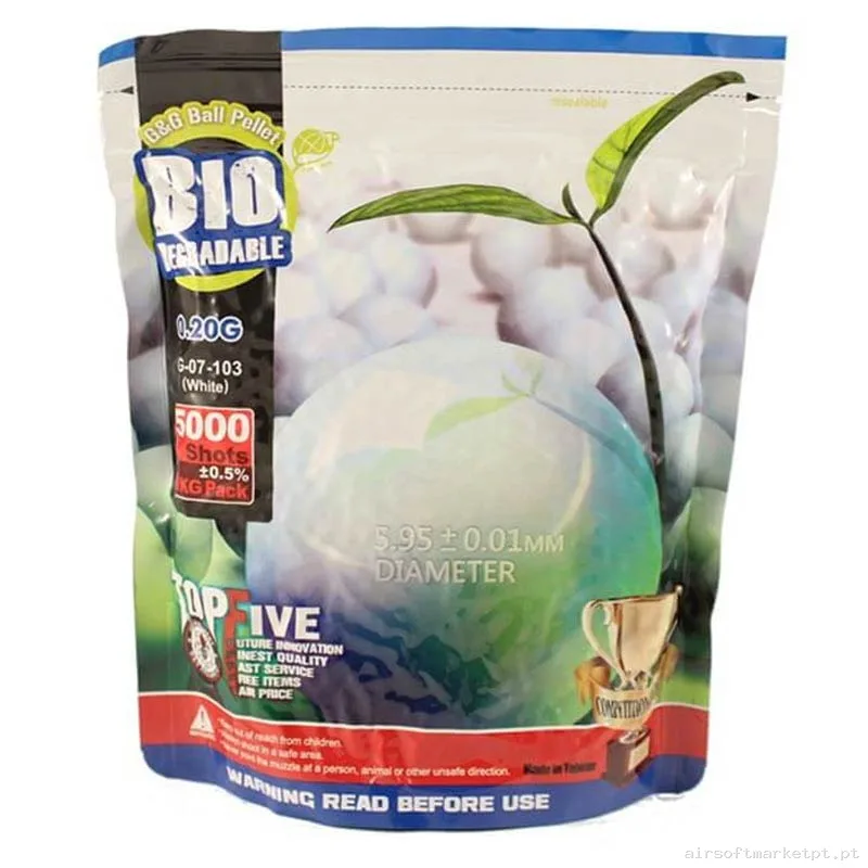 BBs Bio 0.20g G&G 1kg Brancas — Munição (BBs) — Airsoft Market PT