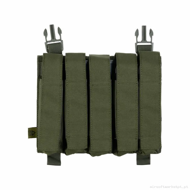 Pouch Magazine Pouch Quintuple Mp5/Mp7 Delta Tactics Force Solapa Detachable verde od — Coletes & Rigs — Airsoft Market PT