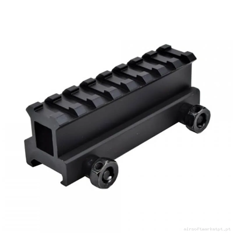 Externo Sobremontura RIS Js Tactical 1" 8 Slot negra — Acessórios & Componentes — Airsoft Market PT