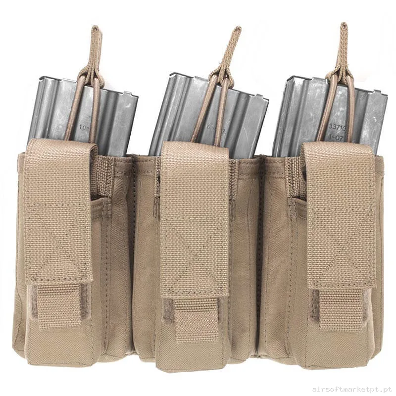 Pouch Magazine Pouch Triplo M4 + Pistola 9mm Warrior Assault Triplo Open coyote — Coletes & Rigs — Airsoft Market PT