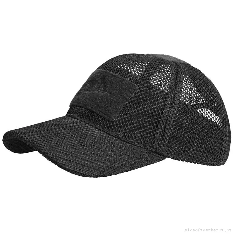 Gorra Beisbol Velcro Helikon-Tex Mesh Cap negra — Proteção Ocular & Facial — Airsoft Market PT