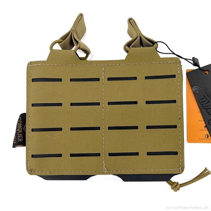 Pouch Portacargador Doble M4 Conquer Corte Láser Coyote — Coletes & Rigs — Airsoft Market PT