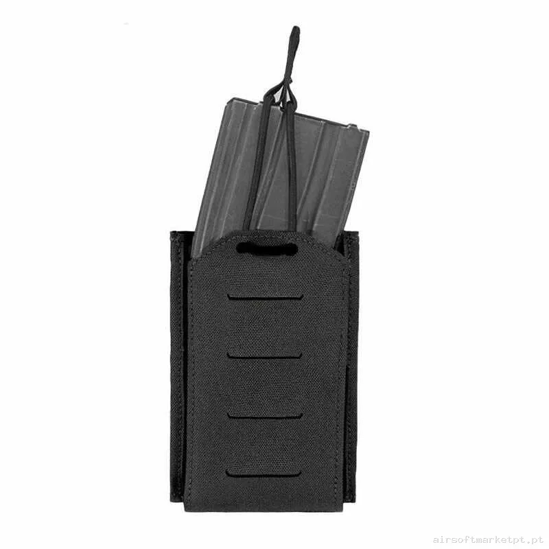 Pouch Magazine Pouch M4 Warrior Assault Láser Cut Single Bungee Open Top negro — Coletes & Rigs — Airsoft Market PT