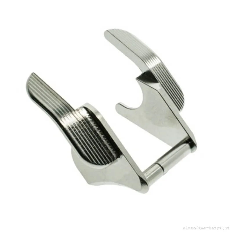Externo Pistola Seguro Cowcow Thumb Safety para Hi-Capa Prata — Acessórios & Componentes — Airsoft Market PT