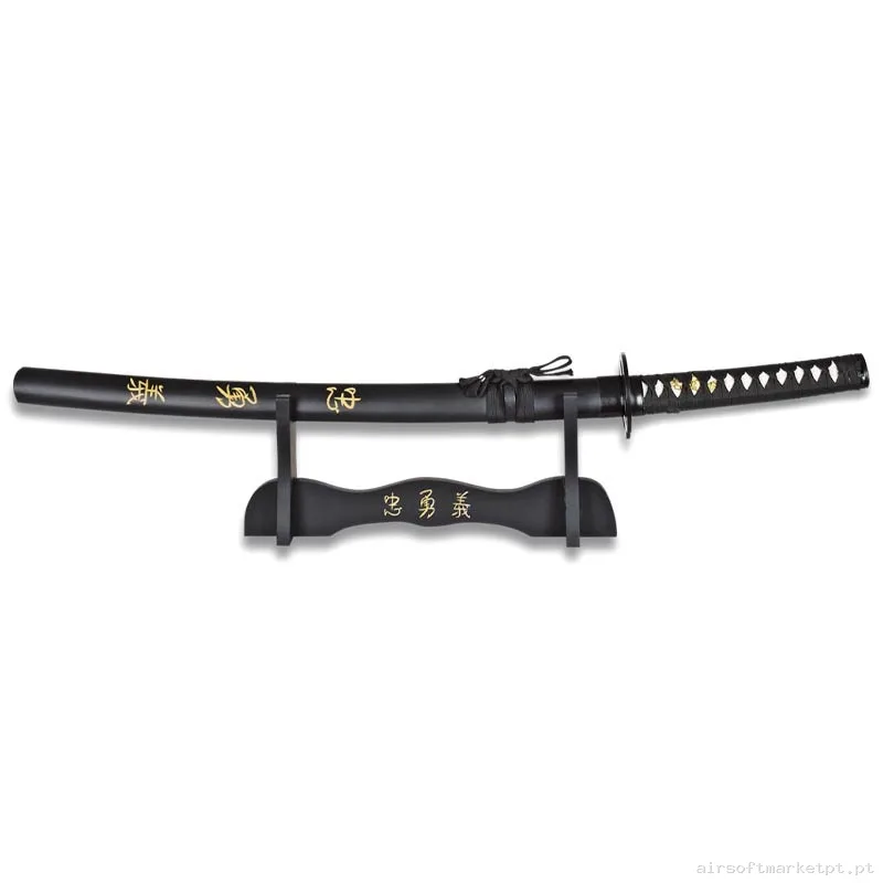 Katana Ornamental Estilo Japonês Tole10 Imperial Wakizashi preta (Com Suporte) — Ferramentas — Airsoft Market PT