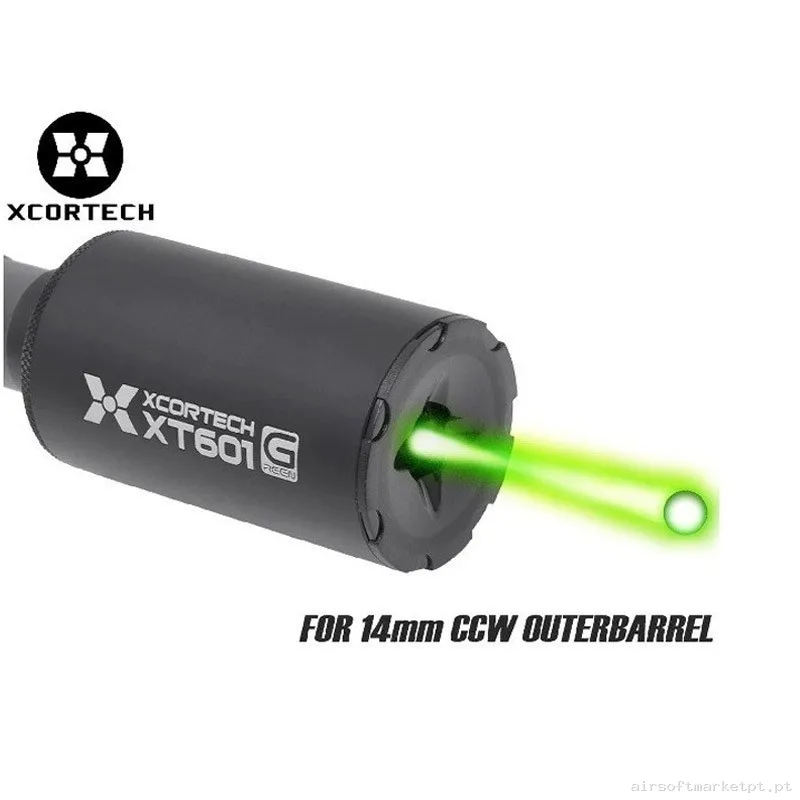 SILENCIADOR TRAZADOR XCORTECH XT601 MK2 UV (VERSION VERDE) NEGRO — Lanternas & Lasers — Airsoft Market PT