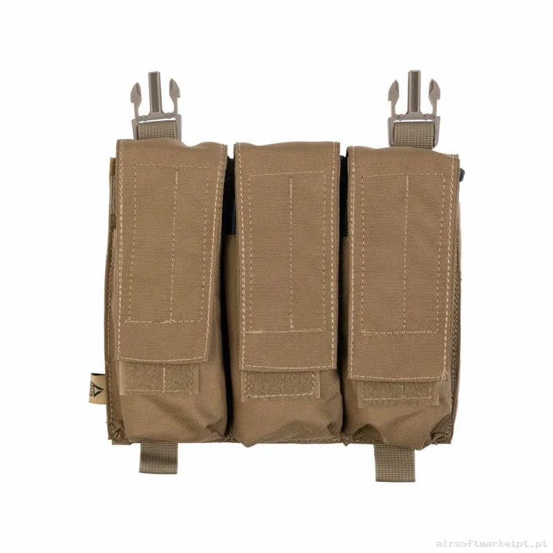 Pouch Magazine Pouch Triple M4 Delta Tactics Force Solapa Detachable coyote — Coletes & Rigs — Airsoft Market PT