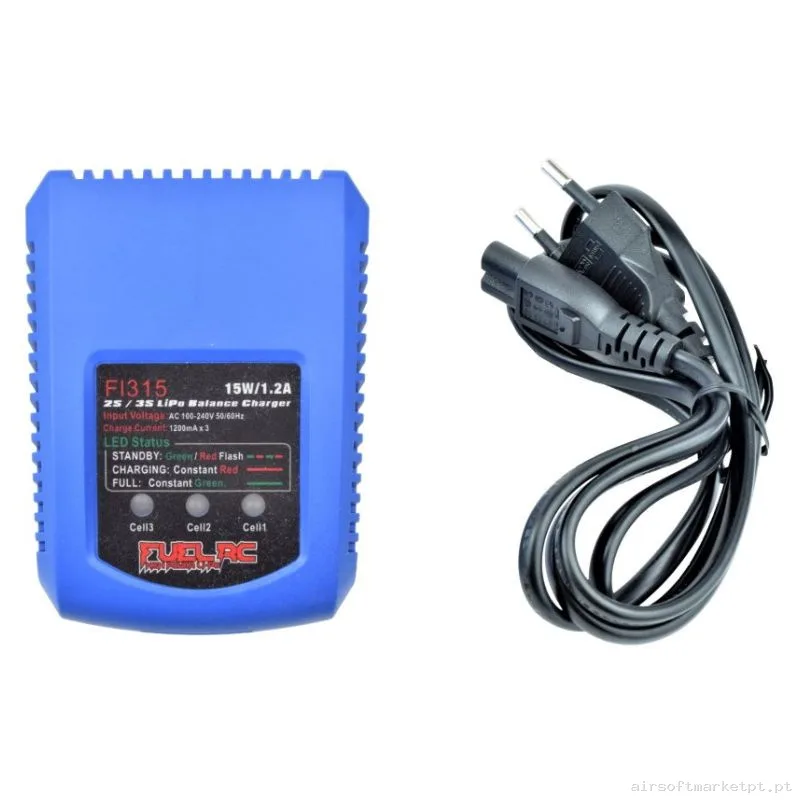 CARGADOR BALANCEADOR BATERIA LIPO FUEL 15W 7.4V/11.1V — Carregadores / Magazines — Airsoft Market PT