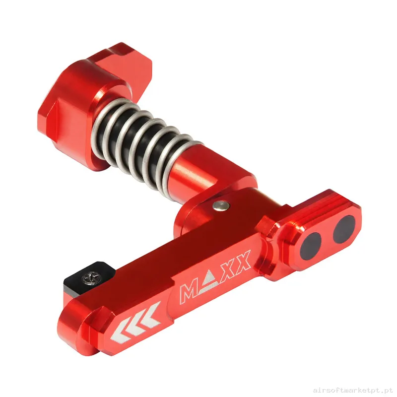 Externo Reten de Magazine M4 Ambidiestro Maxx Model Style B vermelho — Acessórios & Componentes — Airsoft Market PT