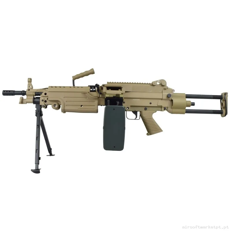Réplica AEG LMG A&k M249-Parap Polímero Terra Escura — Support Guns (LMG) — Airsoft Market PT