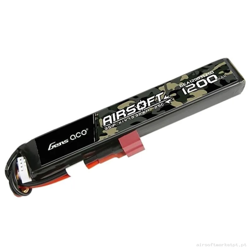 BATERÍA INTELIGENTE GENS ACE 1200MAH 25C 11.1V STICK TDEAN — Baterias & Carregadores — Airsoft Market PT