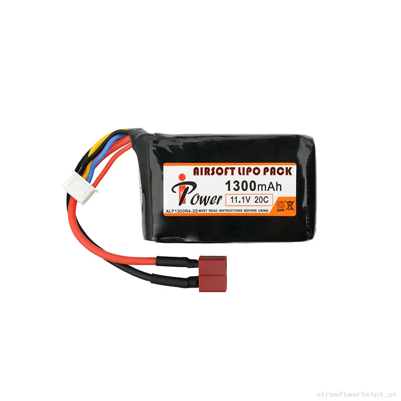 Bateria Lipo Stick Mini Ipower 1300mah 11.1v 20c (T-Plug) — Baterias & Carregadores — Airsoft Market PT