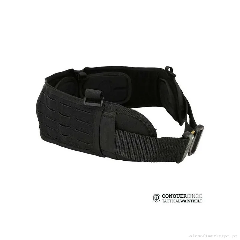 Conquer First Line CINCO Waist Belt Negro — Gear Táctico — Airsoft Market PT