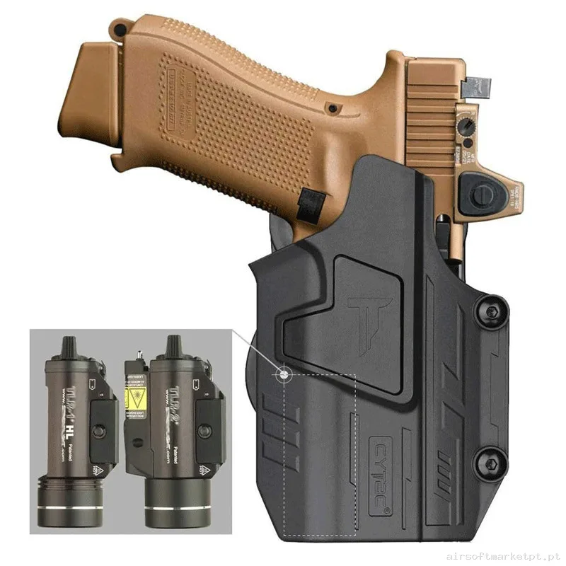 Funda Pistola Con Linterna TLR-1/TLR-2 Cytac Universal Negra — Gear Táctico — Airsoft Market PT (foto 2)
