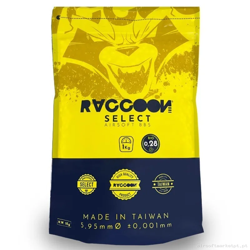 Bolas Bio Raccoon Select 0,28 Gramos Blancas 3570 Bbs — Munição (BBs) — Airsoft Market PT