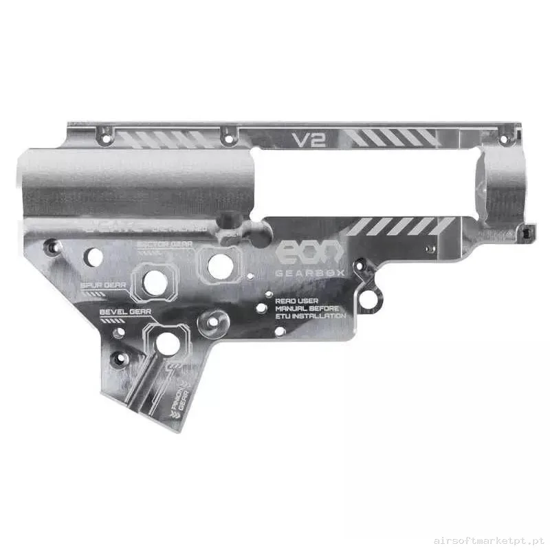 CARCASA GEARBOX V2 GATE EON SILVER QSC REFORZADA 8MM — Peças Internas (AEG) — Airsoft Market PT