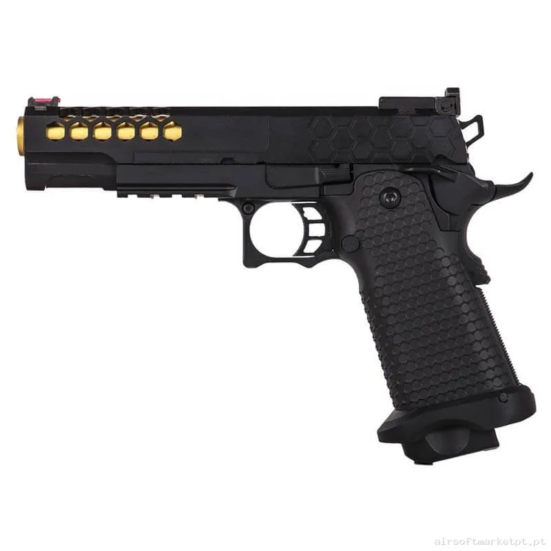 Réplica GBB Pistola Hi-Capa 5.1 Golden Eagle 3339 Custom negra/Dourada — Pistolas — Airsoft Market PT