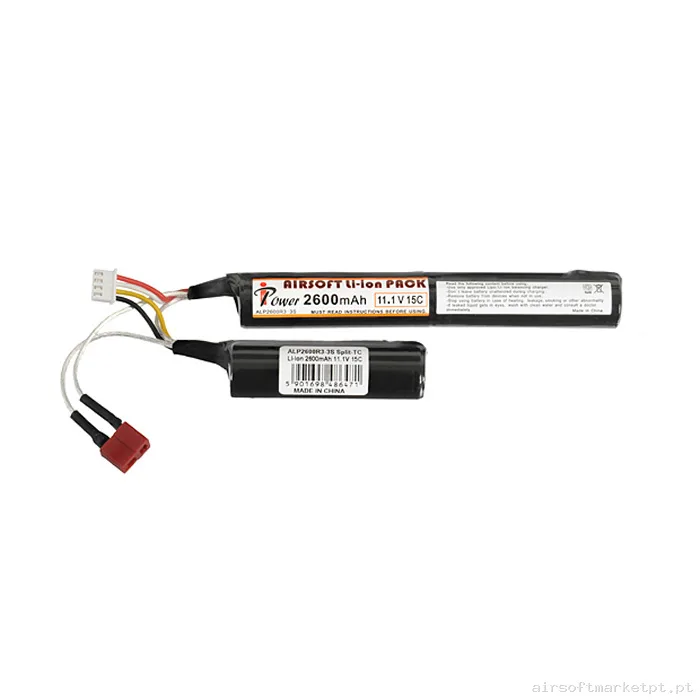 Bateria Li-Ion Nunchuk Doble Ipower 2600mah 11.1v 15c (T-Plug) — Baterias & Carregadores — Airsoft Market PT