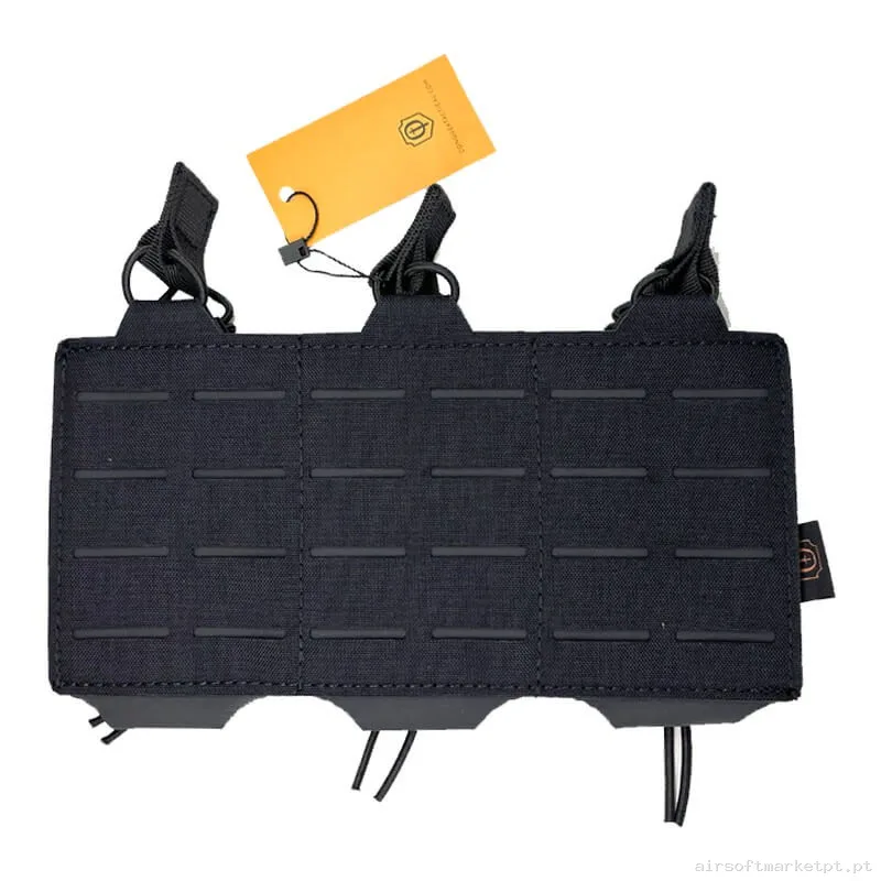 Pouch Magazine Pouch Triple M4 Conquer Láser Cut negro — Coletes & Rigs — Airsoft Market PT