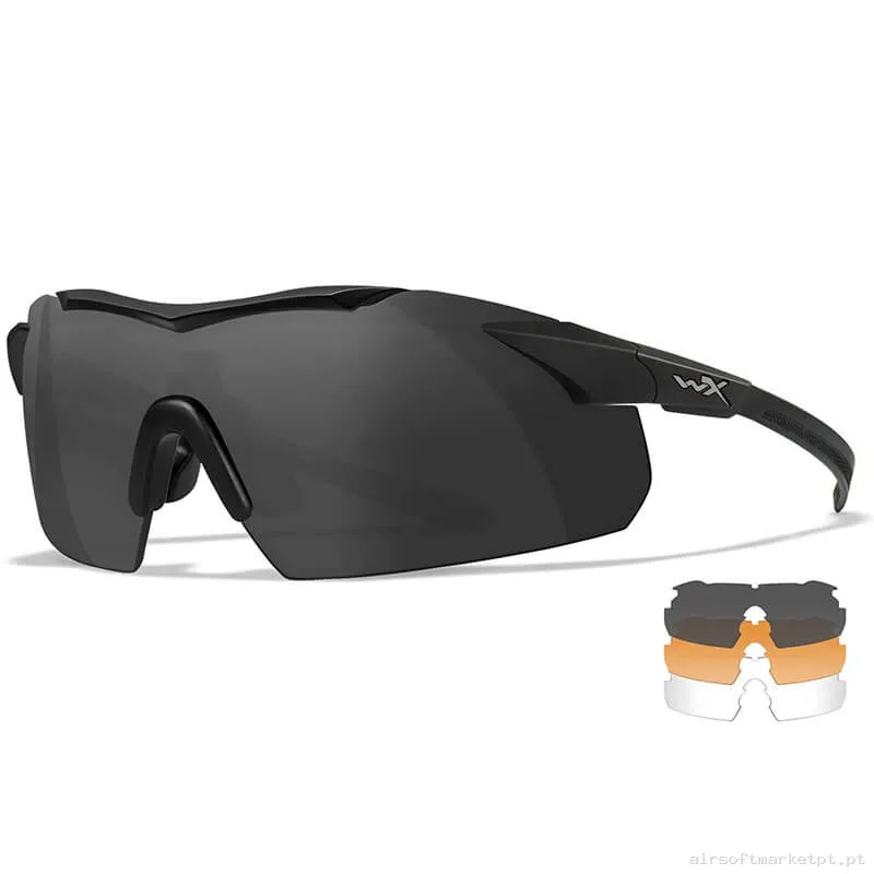 Óculos Wiley X Vapor Comm 3 Lentes Pretas — Proteção Ocular & Facial — Airsoft Market PT