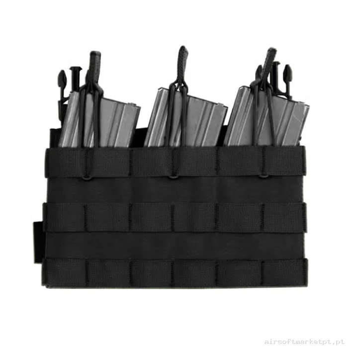 Pouch Magazine Pouch Triplo M4/Ak Warrior Assault Open Top Detachable negro — Coletes & Rigs — Airsoft Market PT