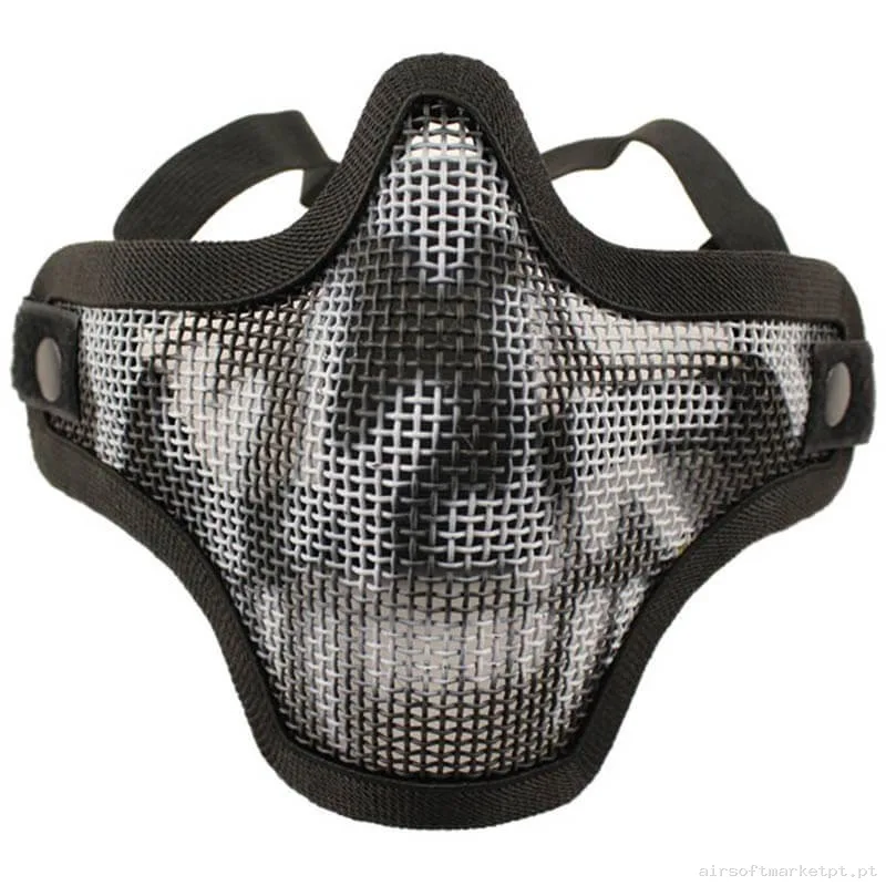 Máscara de Proteção em Rede Oem Caveira Presa negra — Proteção Ocular & Facial — Airsoft Market PT