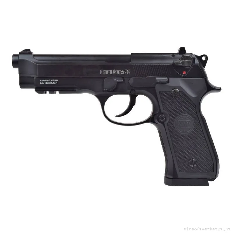 Airgun CO2 4.5mm Pistola Bruni 92 Blowback Full Metal BR-92 negra — Pistolas — Airsoft Market PT