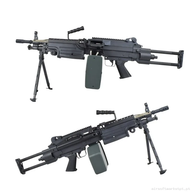 APOYO A&K M249-PARAP POLÍMERO NEGRO — Rifles de Assalto (AR/M4/AK) — Airsoft Market PT
