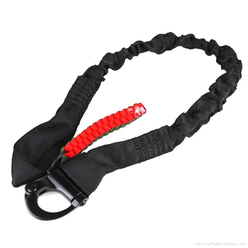 Correa Tática Lifeline Wosport Lanyard de Retenção Pessoal negra — Gear Táctico — Airsoft Market PT