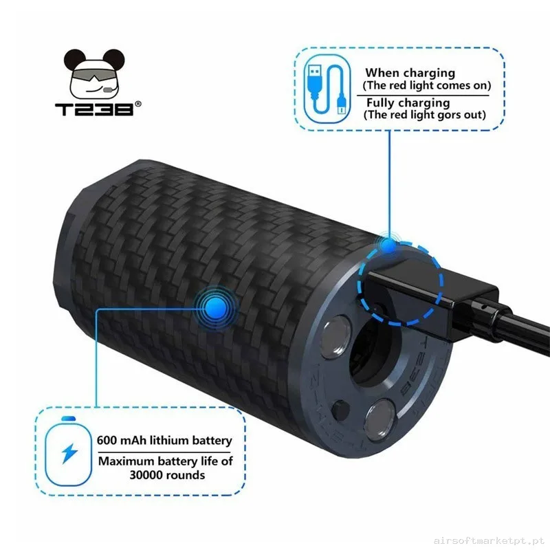 SILENCIADOR TRAZADOR CON FOGONAZO T238 STORM NEGRO — Lanternas & Lasers — Airsoft Market PT (foto 4)