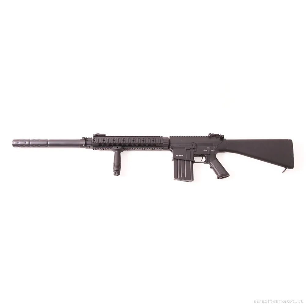 Réplica airsoft AEG DMR A&k Sr25 Full Metal preto — Rifles de Assalto (AR/M4/AK) — Airsoft Market PT