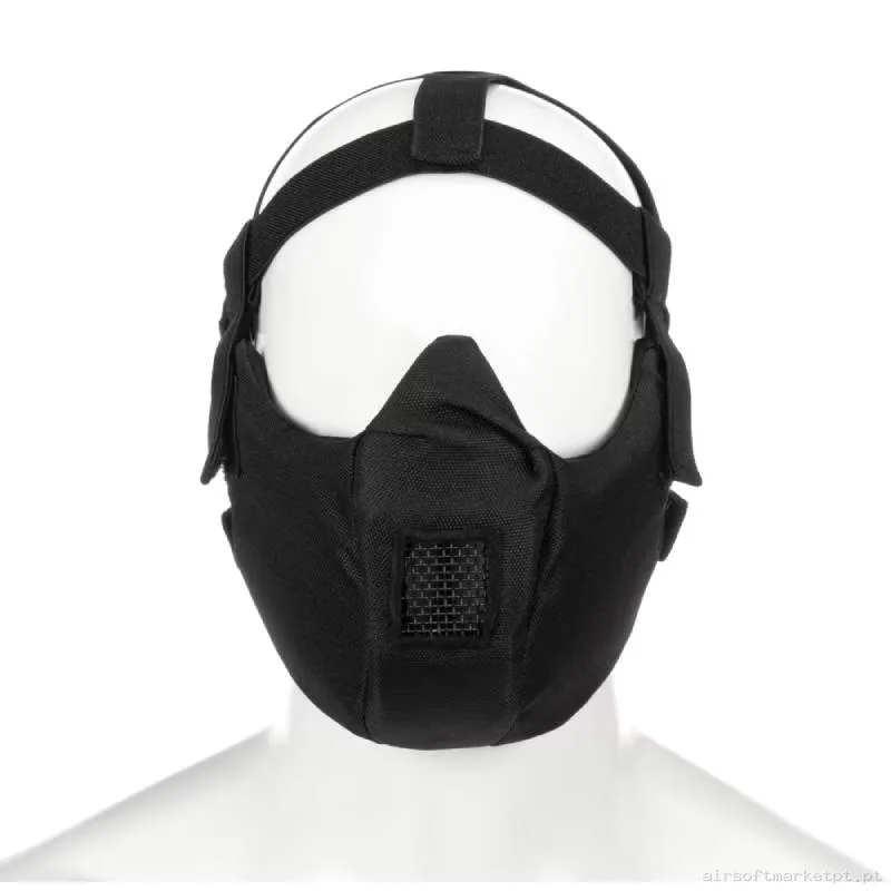 Máscara de Proteção Estendida Malha/Tecido Invader Gear Half Face Mask preta — Proteção Ocular & Facial — Airsoft Market PT