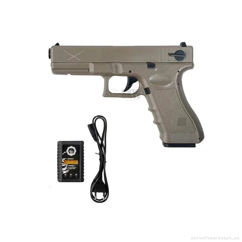 Pistola Yakuza G18 Saigo Eléctrica Tan — Pistolas — Airsoft Market PT