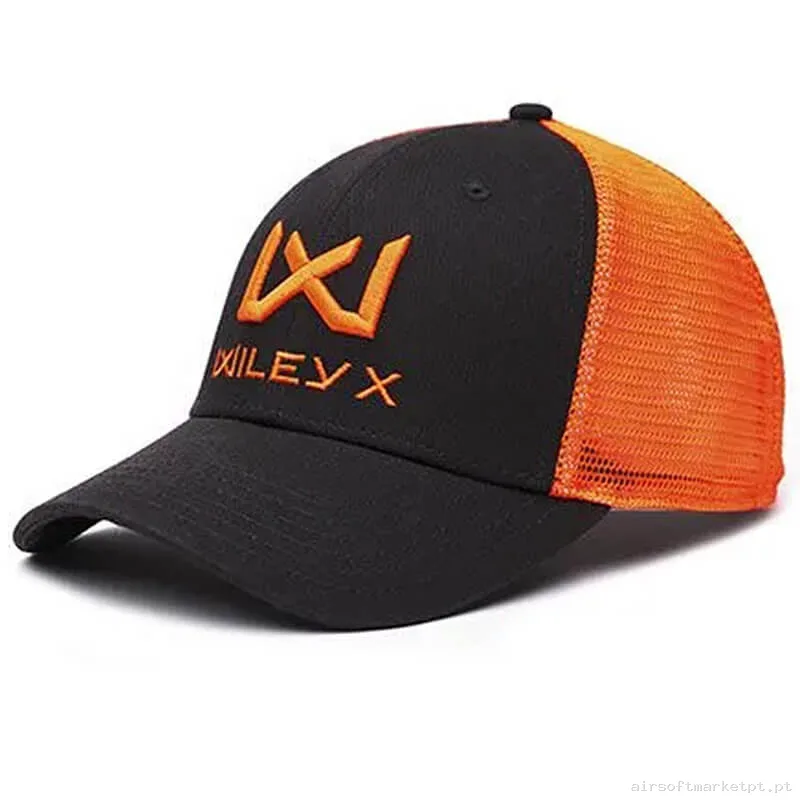 Boné de Beisebol Wiley X Logo Trucker Cap Signal Laranja/Cinza Escuro — Proteção Ocular & Facial — Airsoft Market PT