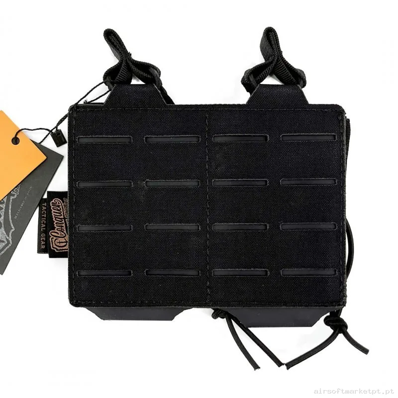 Pouch Portacargador Doble M4 Conquer Corte Láser Negro — Coletes & Rigs — Airsoft Market PT