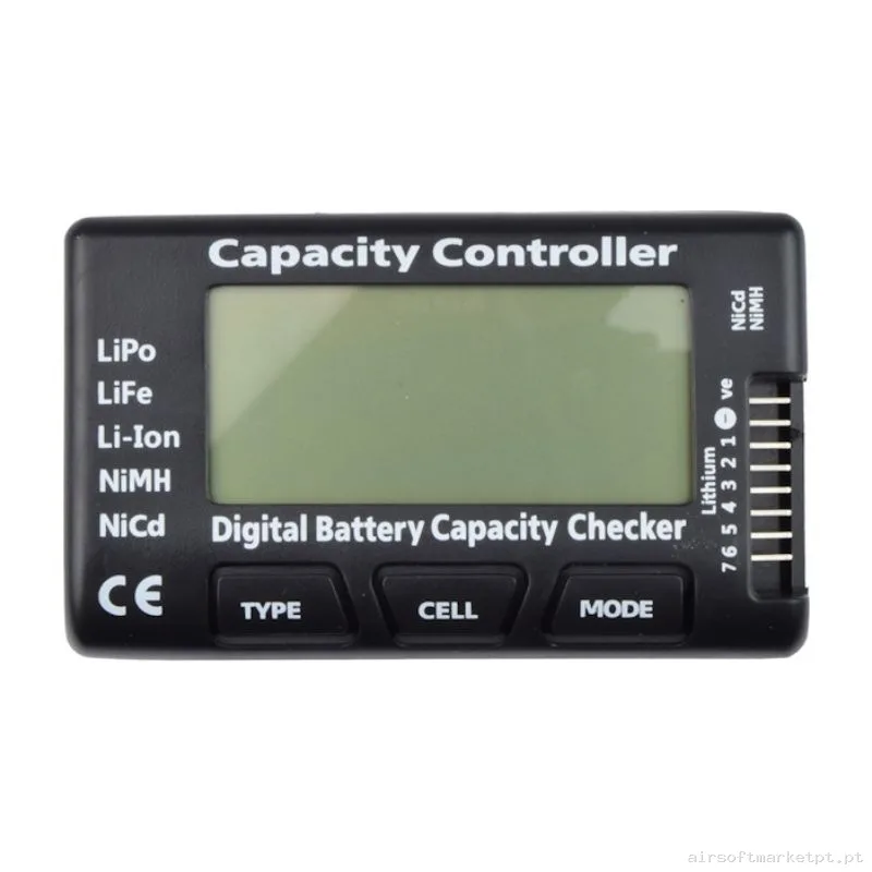 COMPROBADOR DE BATERIAS LIPO FUEL CON PANTALLA DIGITAL — Carregadores / Magazines — Airsoft Market PT