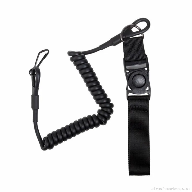 Correa Tática Lanyard Pistola Amomax Antiperdida preto — Gear Táctico — Airsoft Market PT
