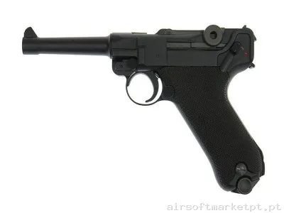 P08 Luger P001 WE Preto — Pistolas — Airsoft Market PT