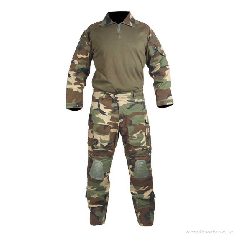 Uniforme Completo Combate Delta Tactics Woodland — Vestuário (Fardas) — Airsoft Market PT