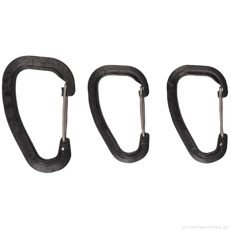 Conjunto de Mosqueton Wildo Carabiner Polímero preto Pacote 3u — Outros — Airsoft Market PT