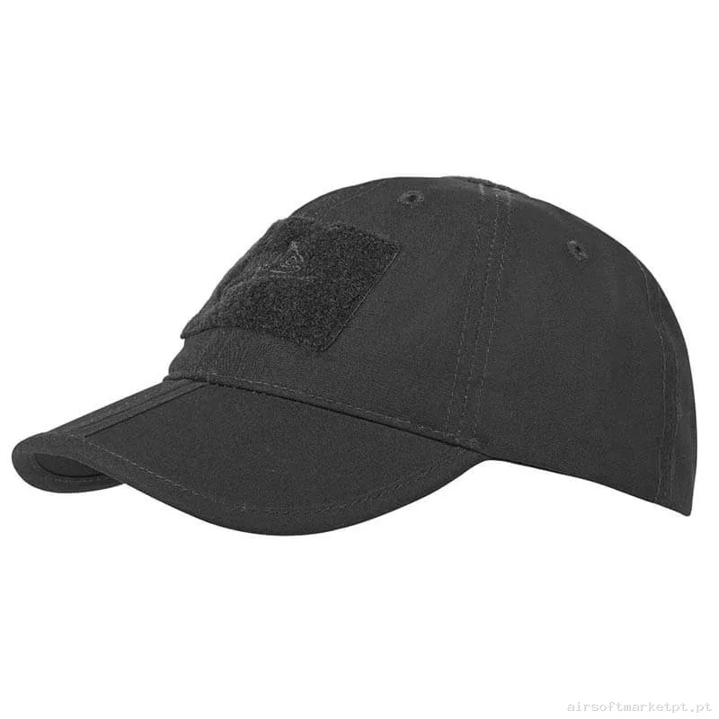 Gorra Beisbol Velcro Plegável Helikon-Tex Folding Cap Black — Proteção Ocular & Facial — Airsoft Market PT