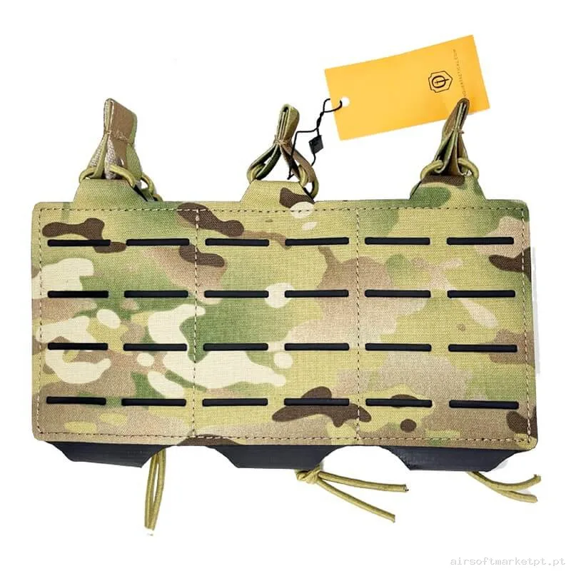Pouch Magazine Pouch Triple M4 Conquer Laser Cut Estilo multicam — Coletes & Rigs — Airsoft Market PT
