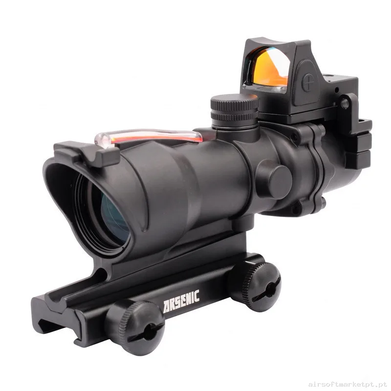 Acog 4x32 Fibra Óptica + Mini Red Dot Arsenic - As1570 — Miras & Ópticas — Airsoft Market PT