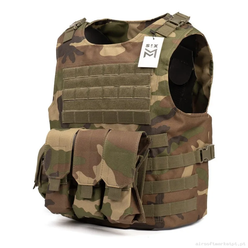 CHALECO SIXMM FSBE WOODLAND — Coletes & Rigs — Airsoft Market PT