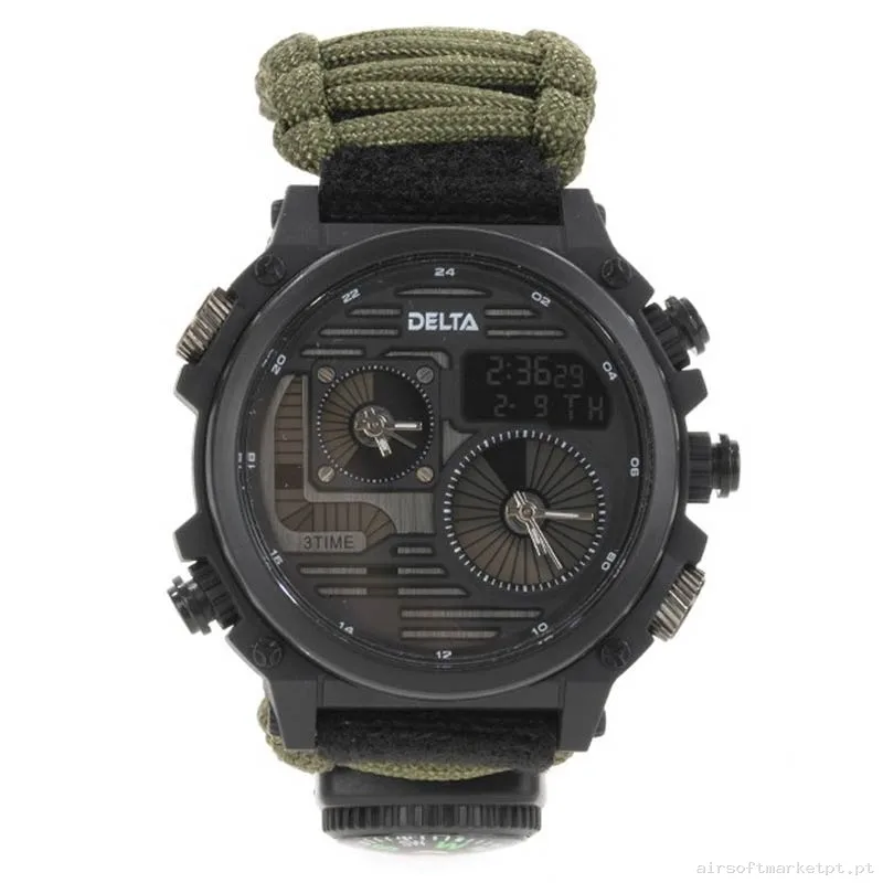 Relógio de Sobrevivência Delta Tactics Analógico e Digital verde od — Outros — Airsoft Market PT