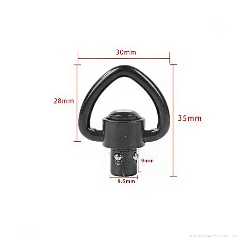 ENGANCHE QD SLING SWIVEL ZW-2 NEGRO — Peças Internas (AEG) — Airsoft Market PT (foto 2)